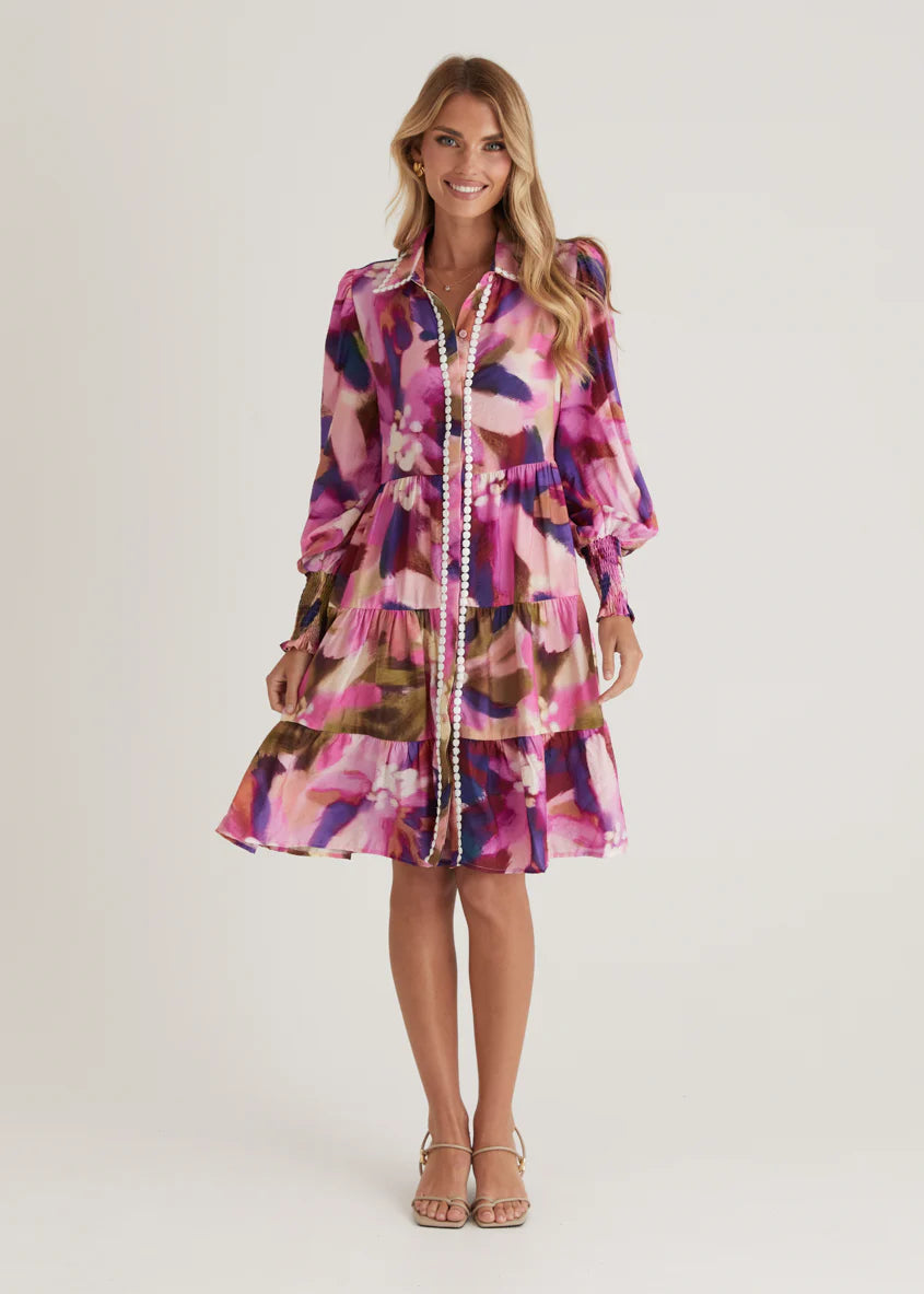 Santorini Dress - Orchid Floral