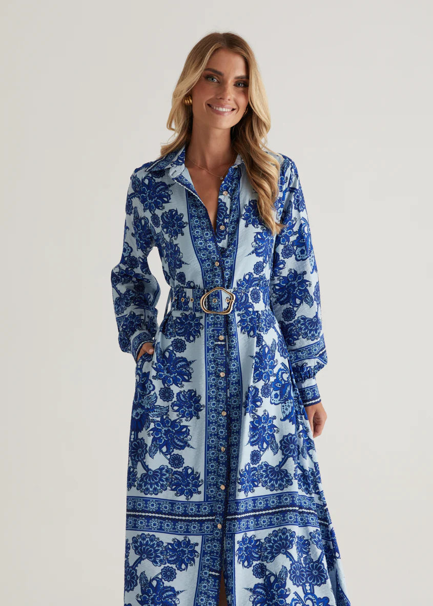 Eventide Maxi Dress - Blue Floral