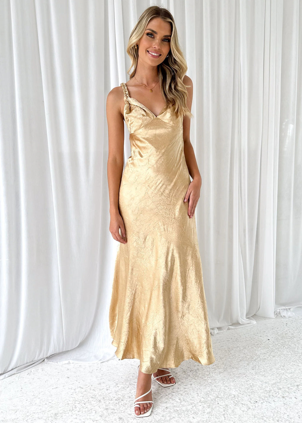 Annya Midi Dress - Gold