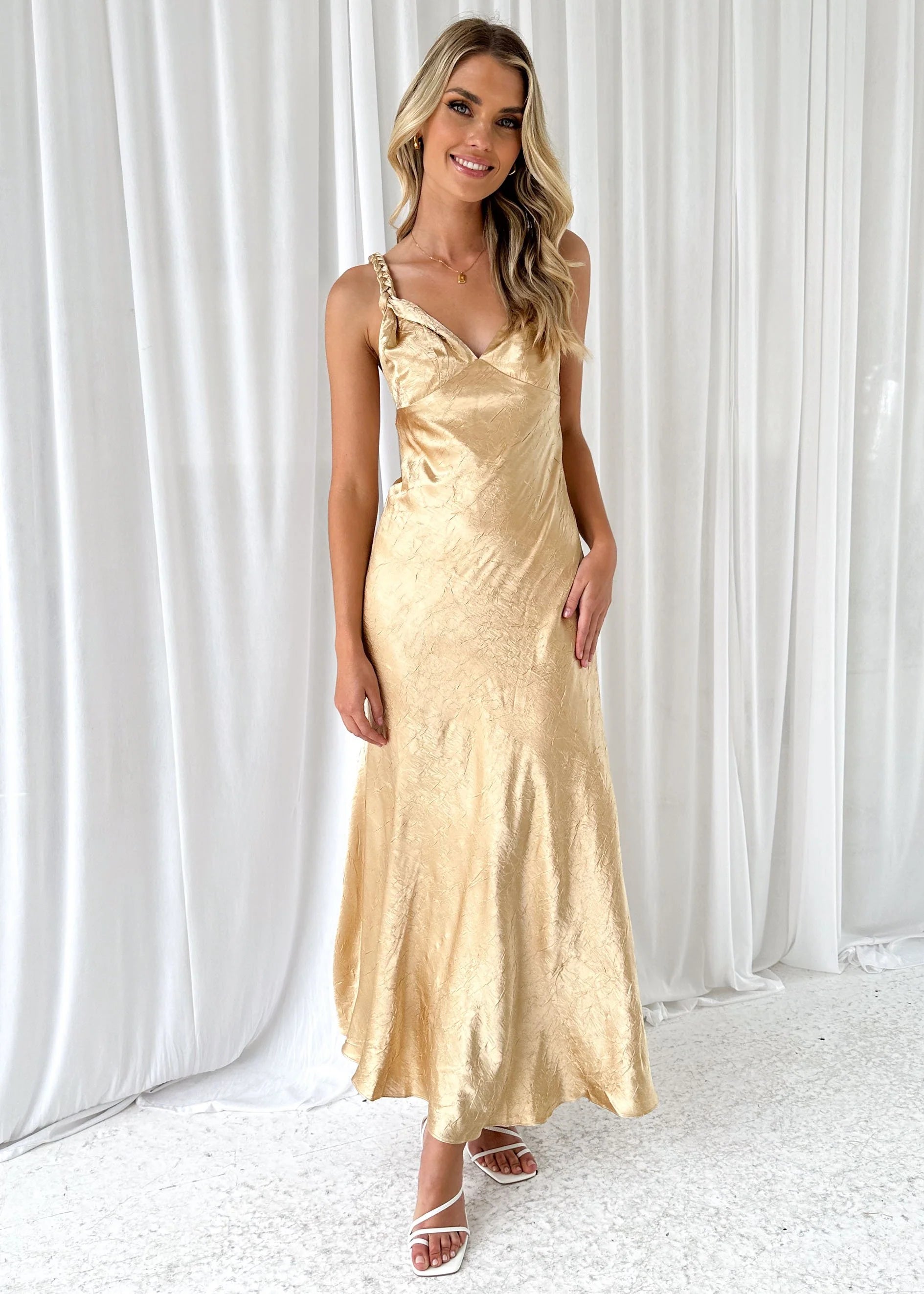 Annya Midi Dress - Gold