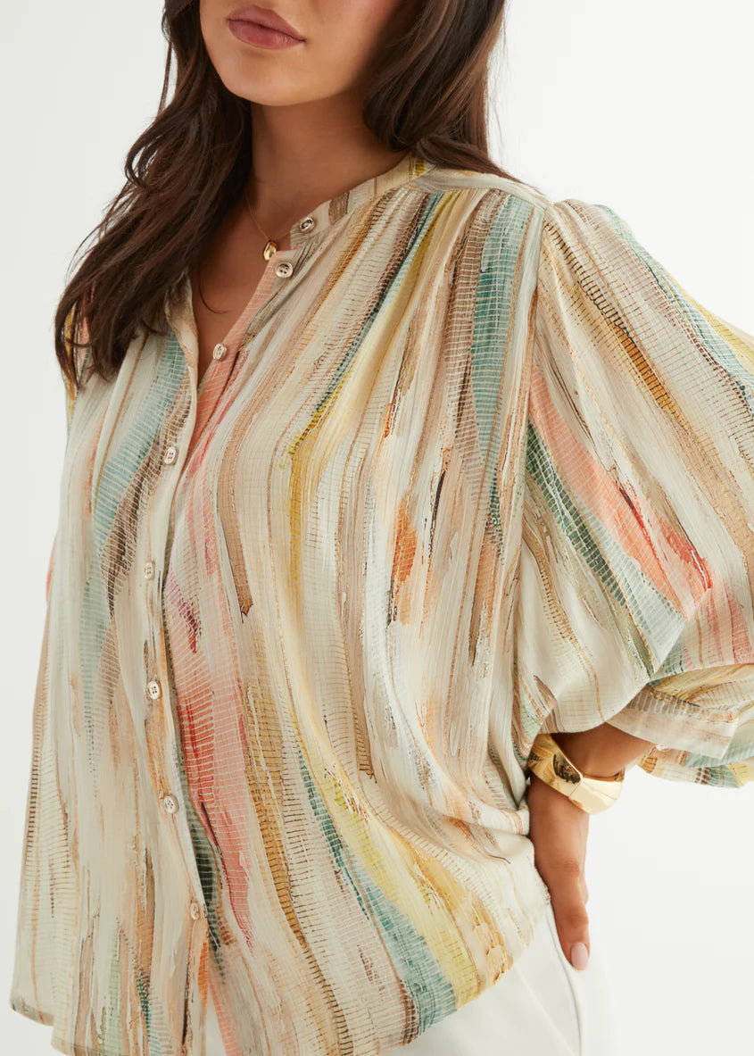 Taya Blouse - Champagne Watercolour