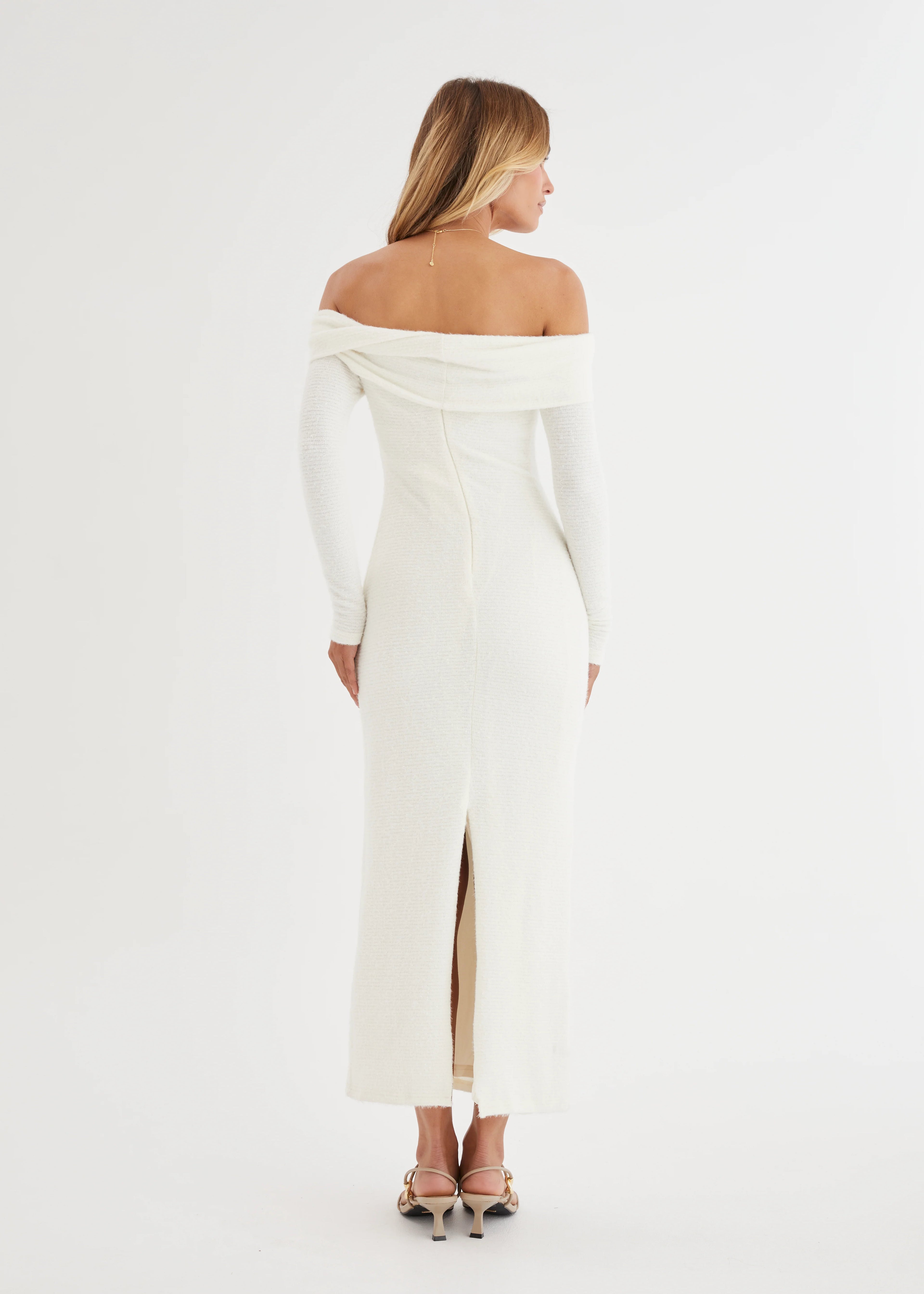 Ace Off Shoulder Maxi Dress - Cream