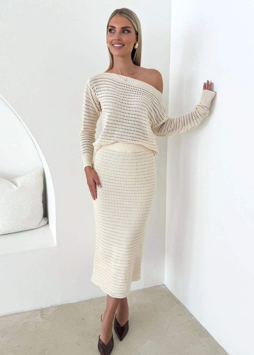 Juna Midi Skirt - Cream