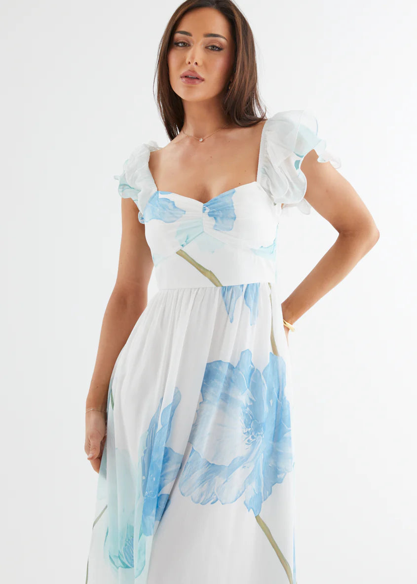 Nahla Maxi Dress - Blue Wildflower