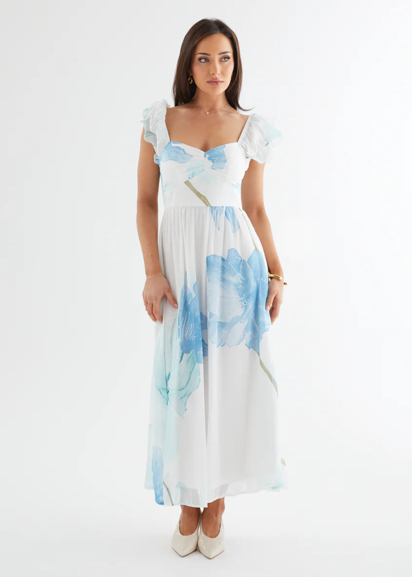 Nahla Maxi Dress - Blue Wildflower
