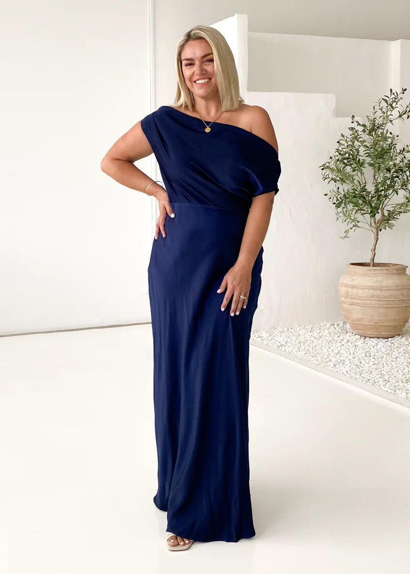 Rae Off Shoulder Maxi Dress - Navy
