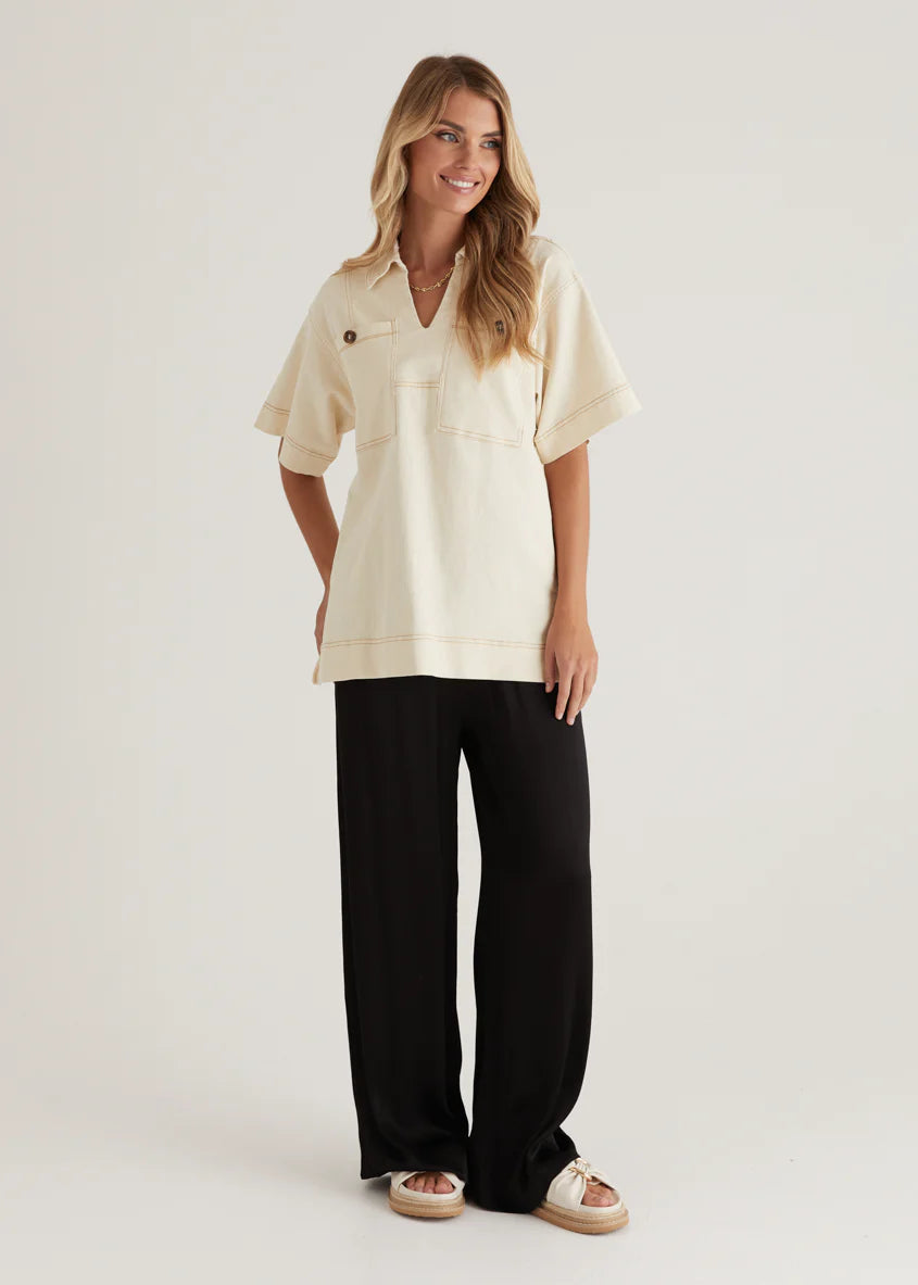 Caden Denim Shirt - Cream