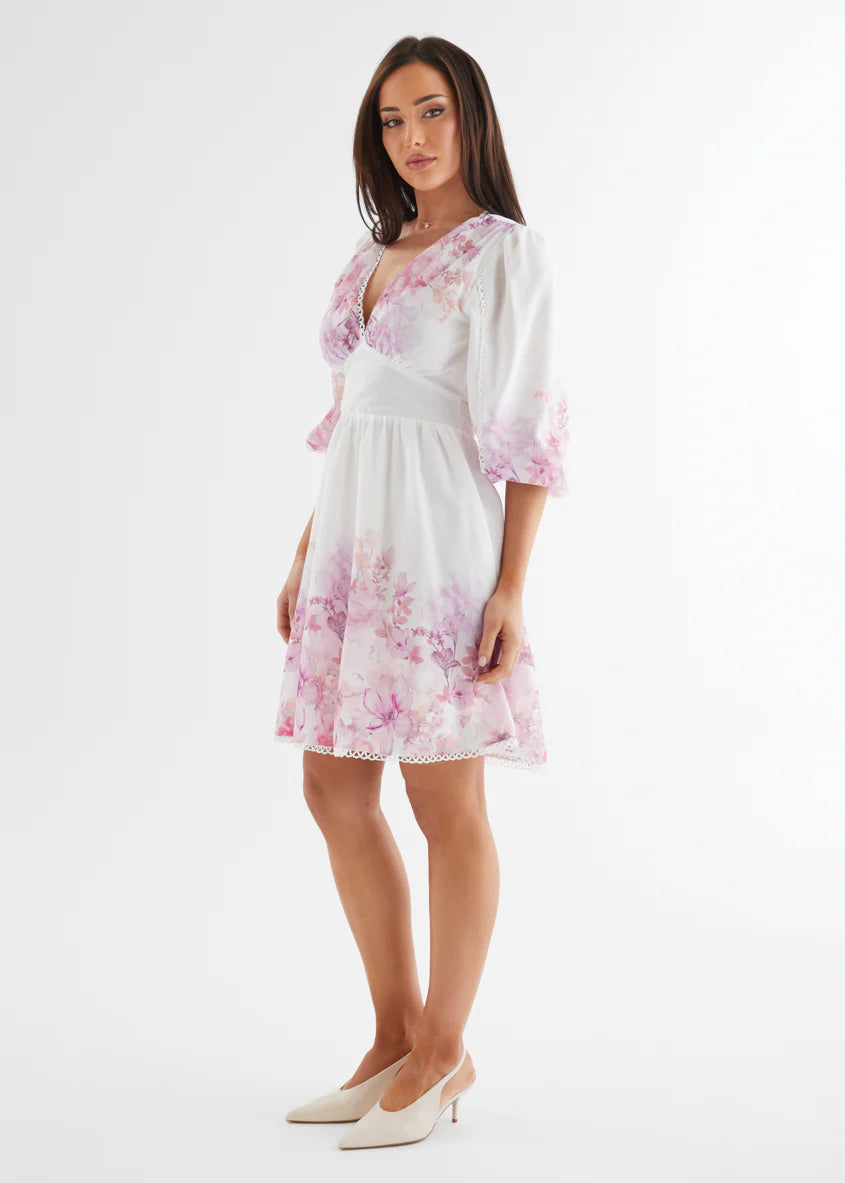 Layla Dress - Pink Flowers
