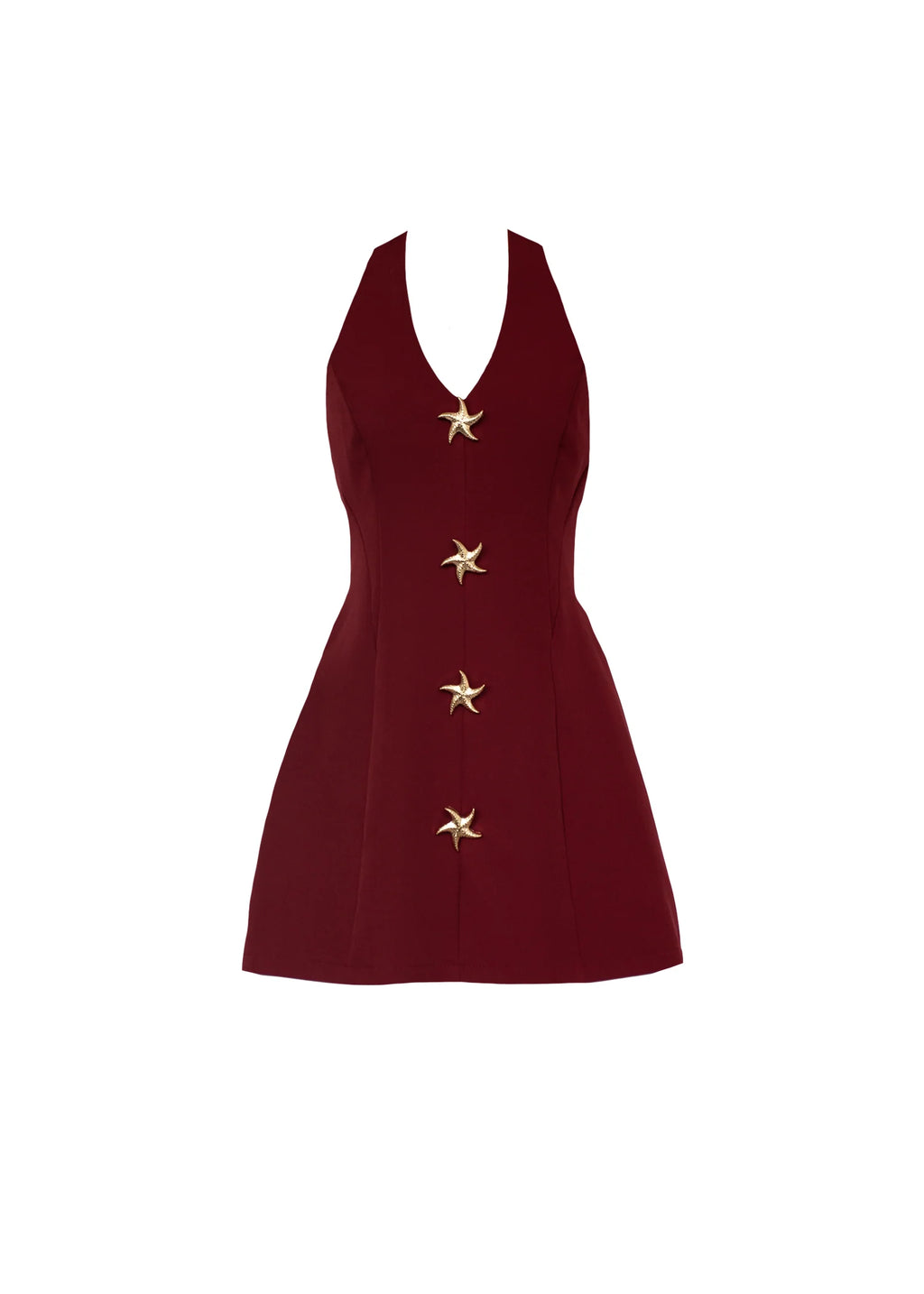 Oaklyn Halter Dress - Burgundy