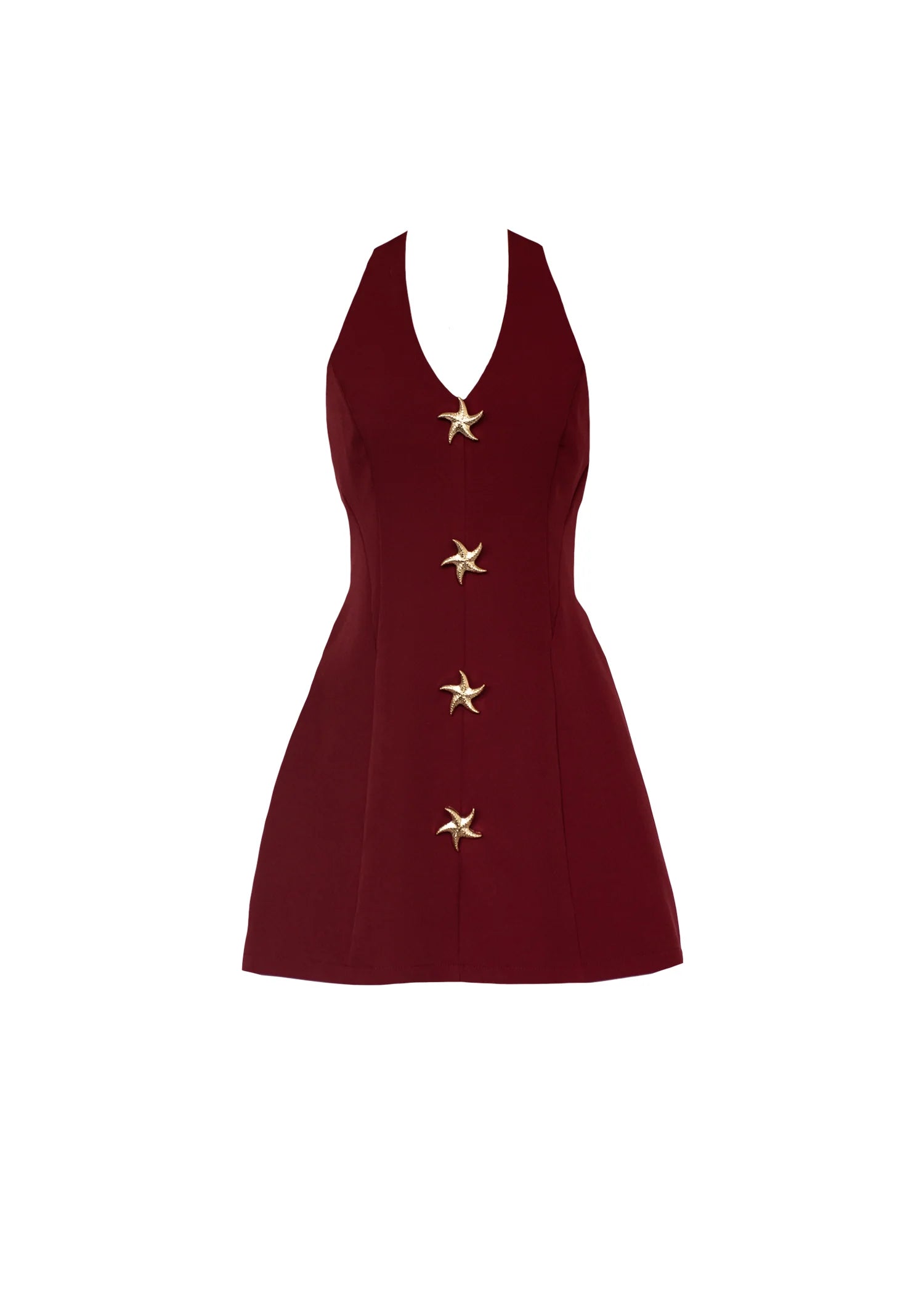 Oaklyn Halter Dress - Burgundy