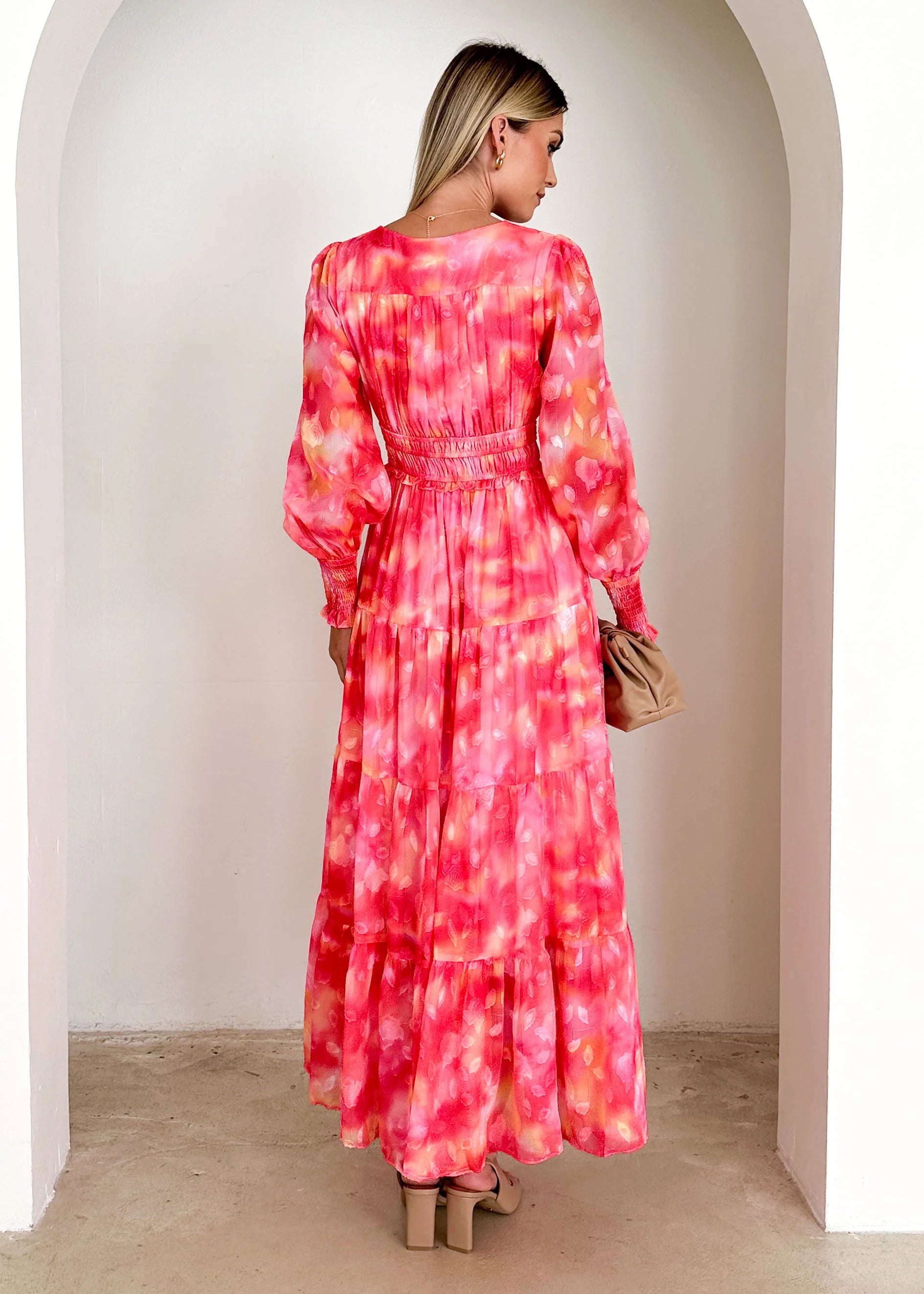 Edinna Maxi Dress - Pink Splash