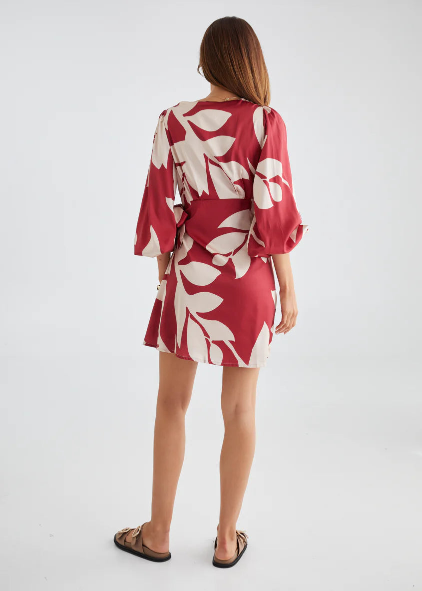 Loqsta Dress - Berry Leaf