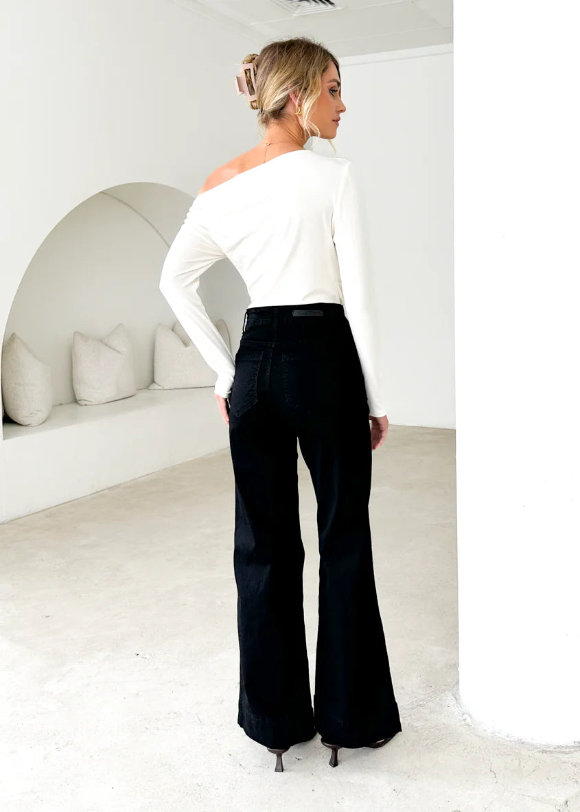 Zekroe Wide Leg Jeans - Black
