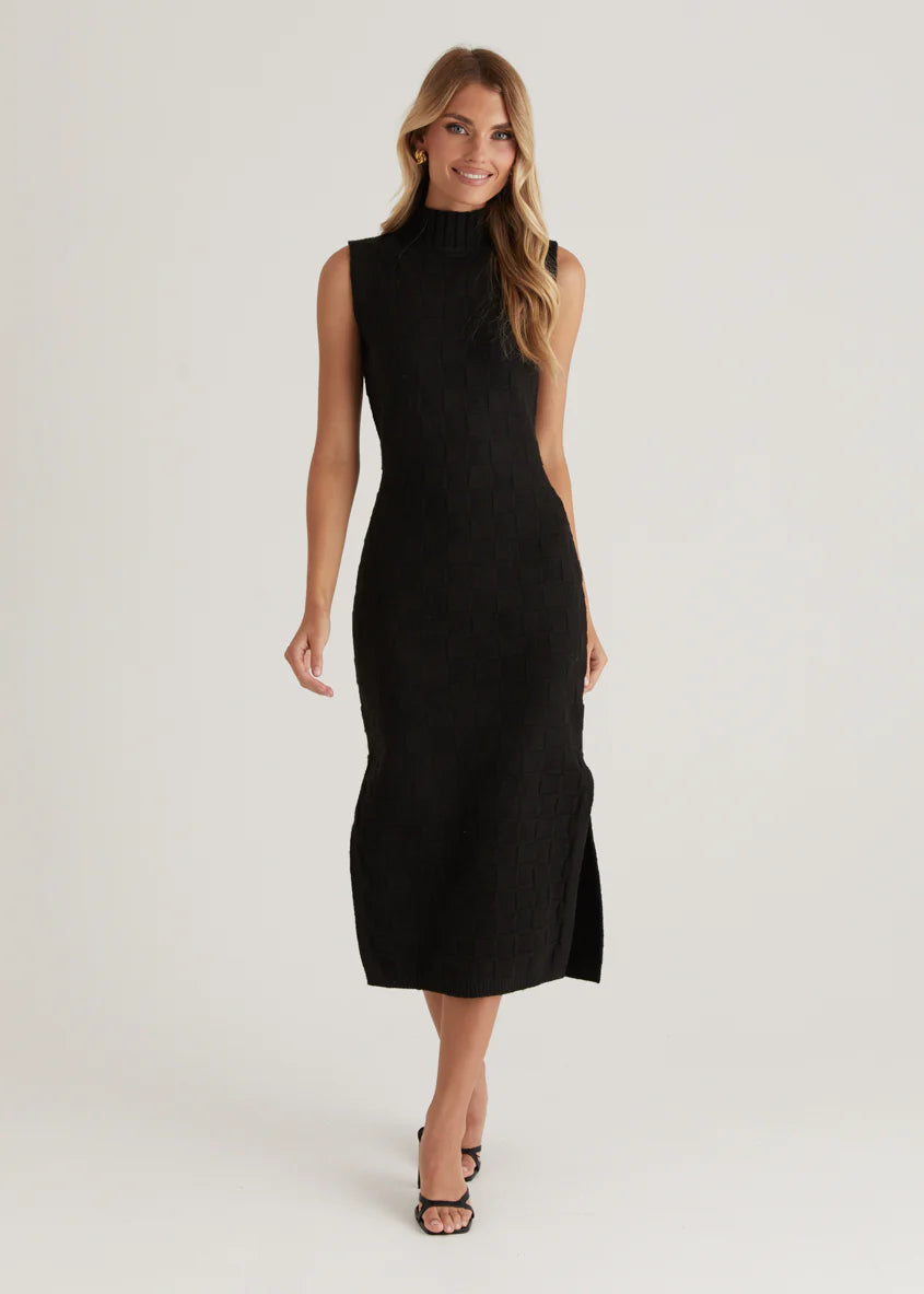 Milahn Knit Midi Dress - Black