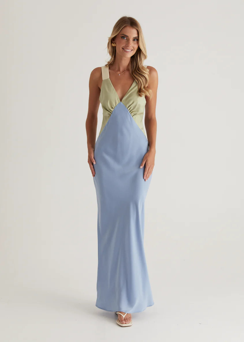 Taleena Maxi Dress - Blue Splice