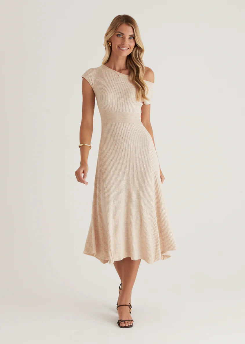 Siren Knit Midi Dress - Oat