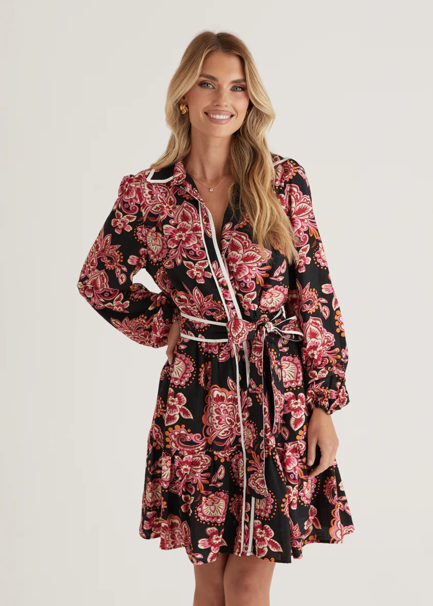 Skyler Dress - Black Paisley