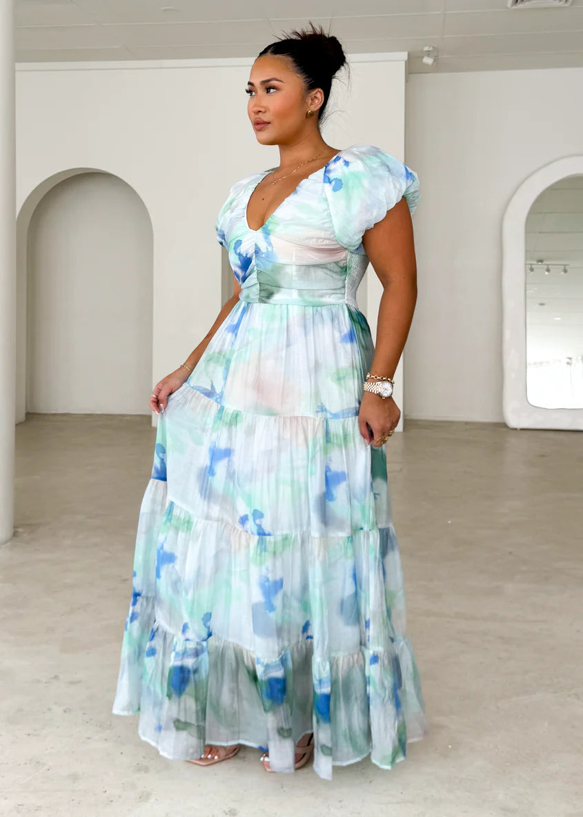 Sahnee Maxi Dress - Mint Haze