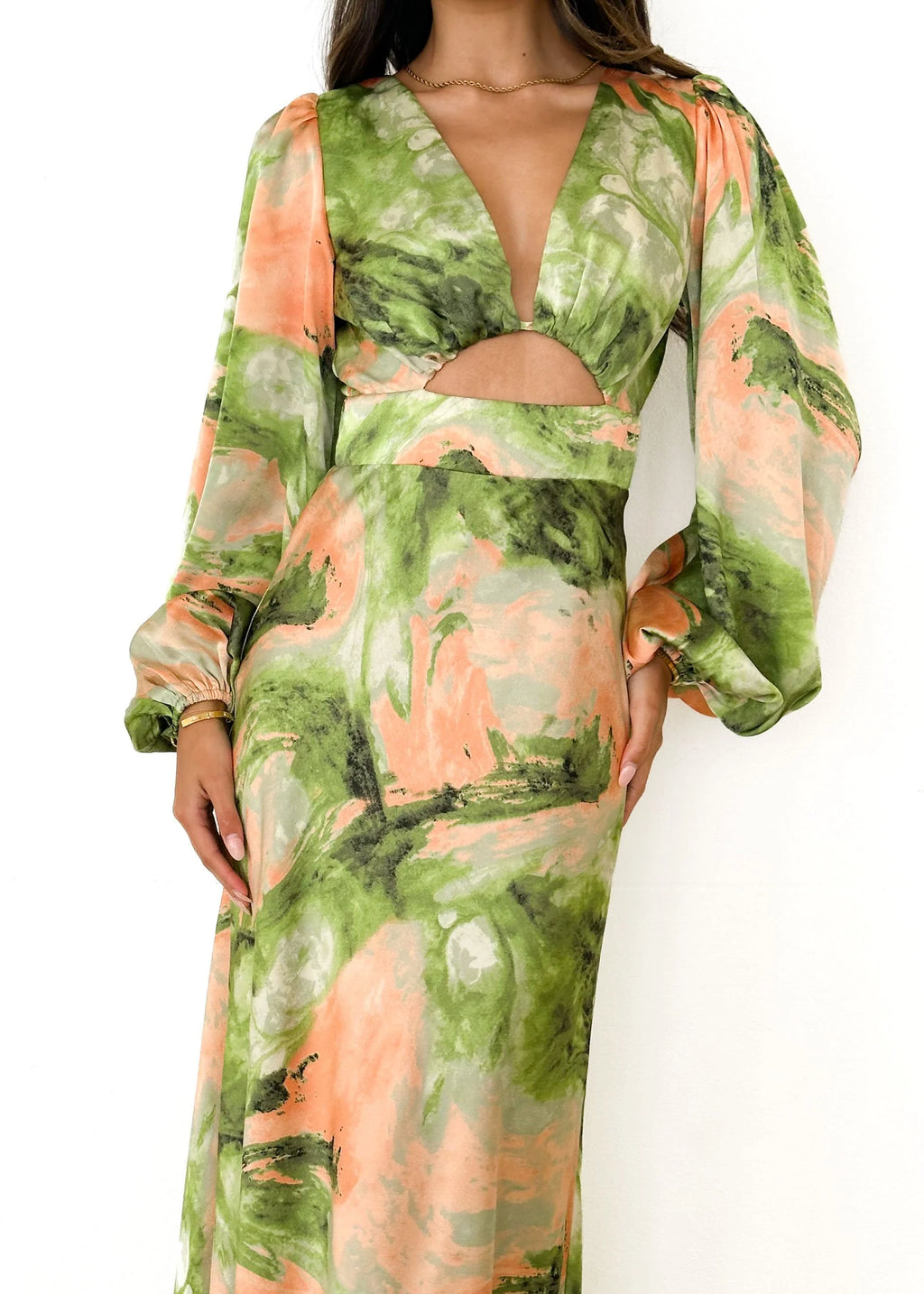 Dreamso Midi Dress - Green Splash