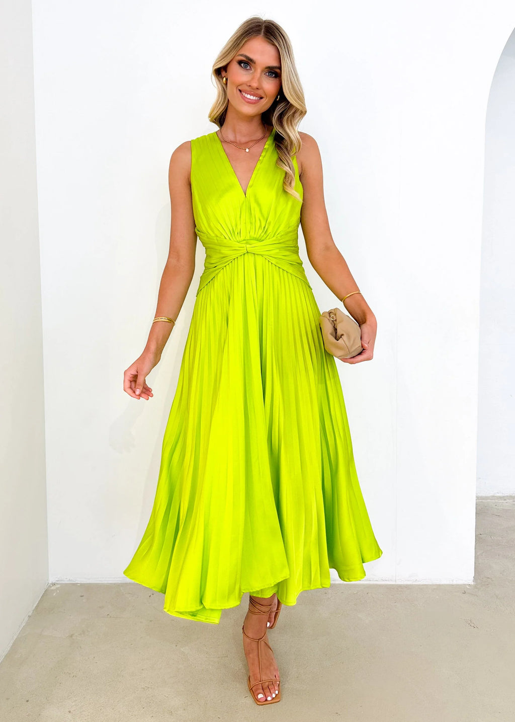 Lance Midi Dress - Lime