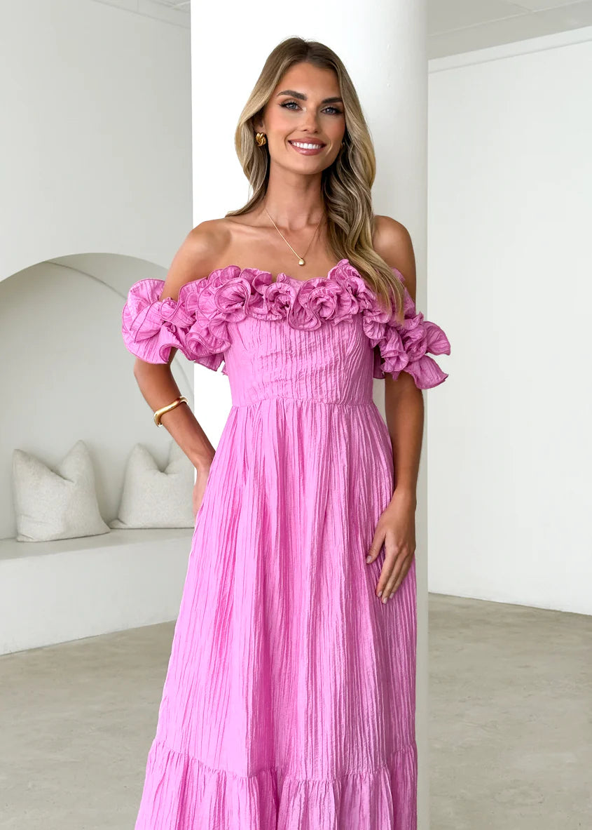 Marlow Off Shoulder Maxi Dress - Pink