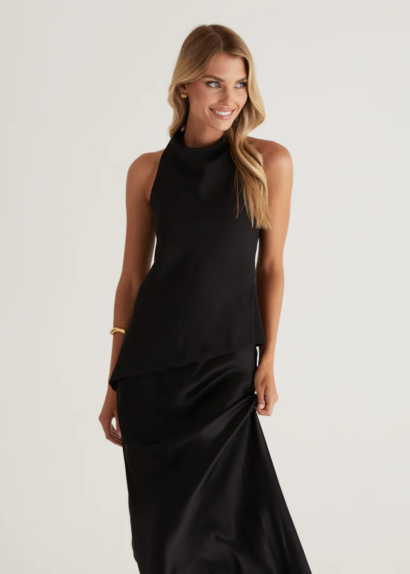 Logan Halter Top - Black