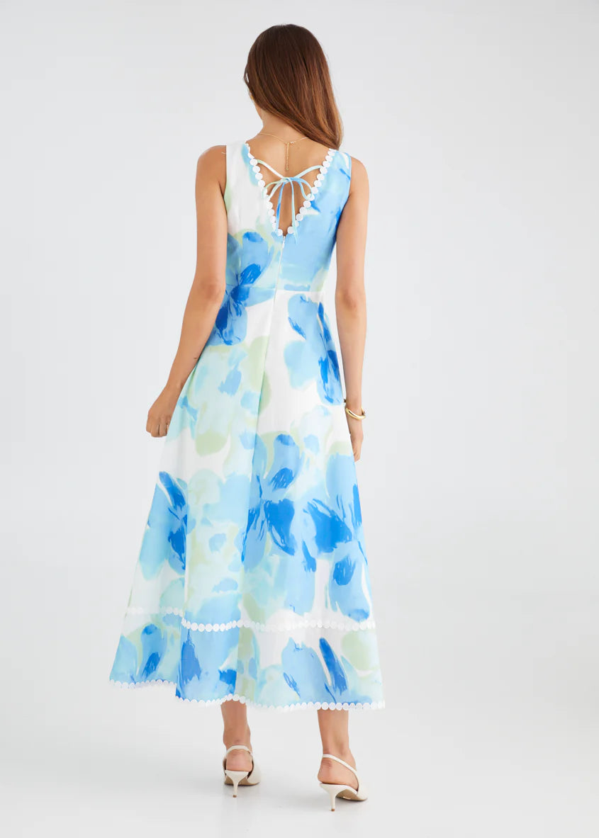 Atlas Maxi Dress - Blue Watercolour
