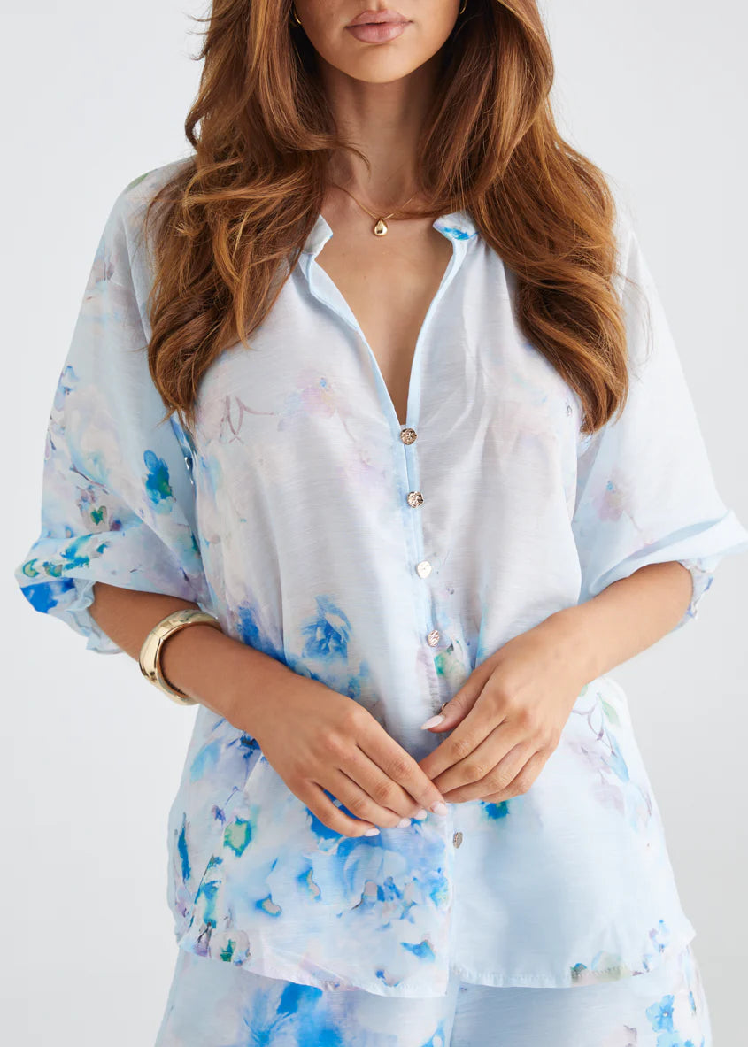 Annabell Blouse - Blue Floral