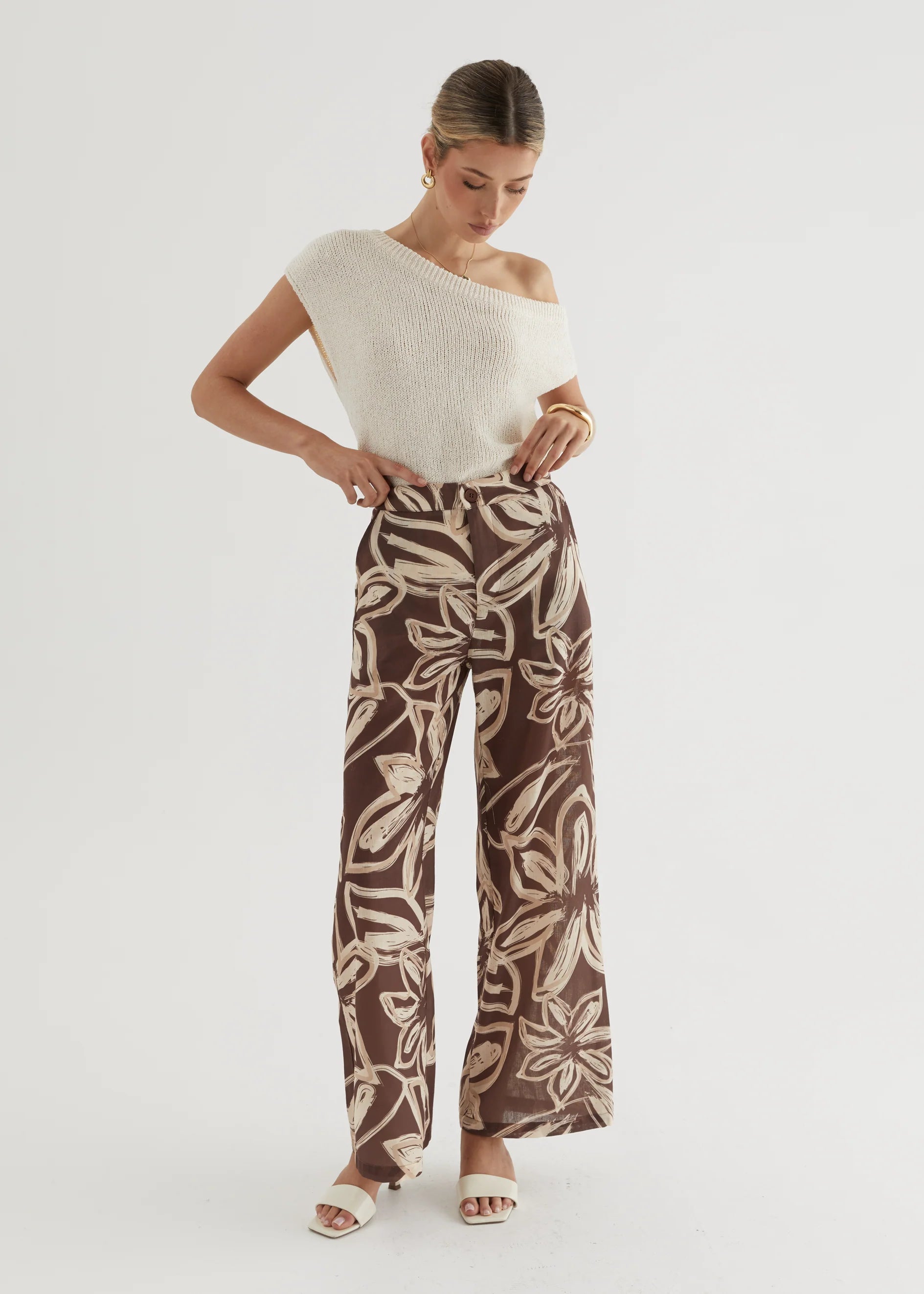 Vivianne Pants - Brown Floral
