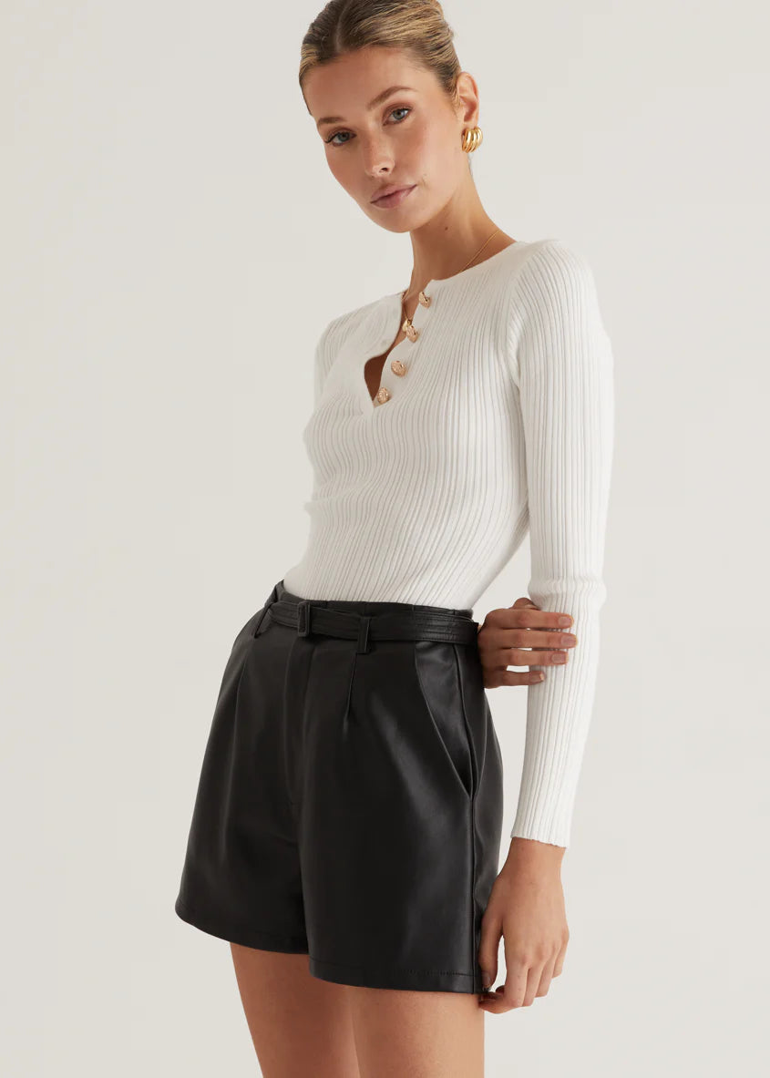 Liberty PU Shorts - Black