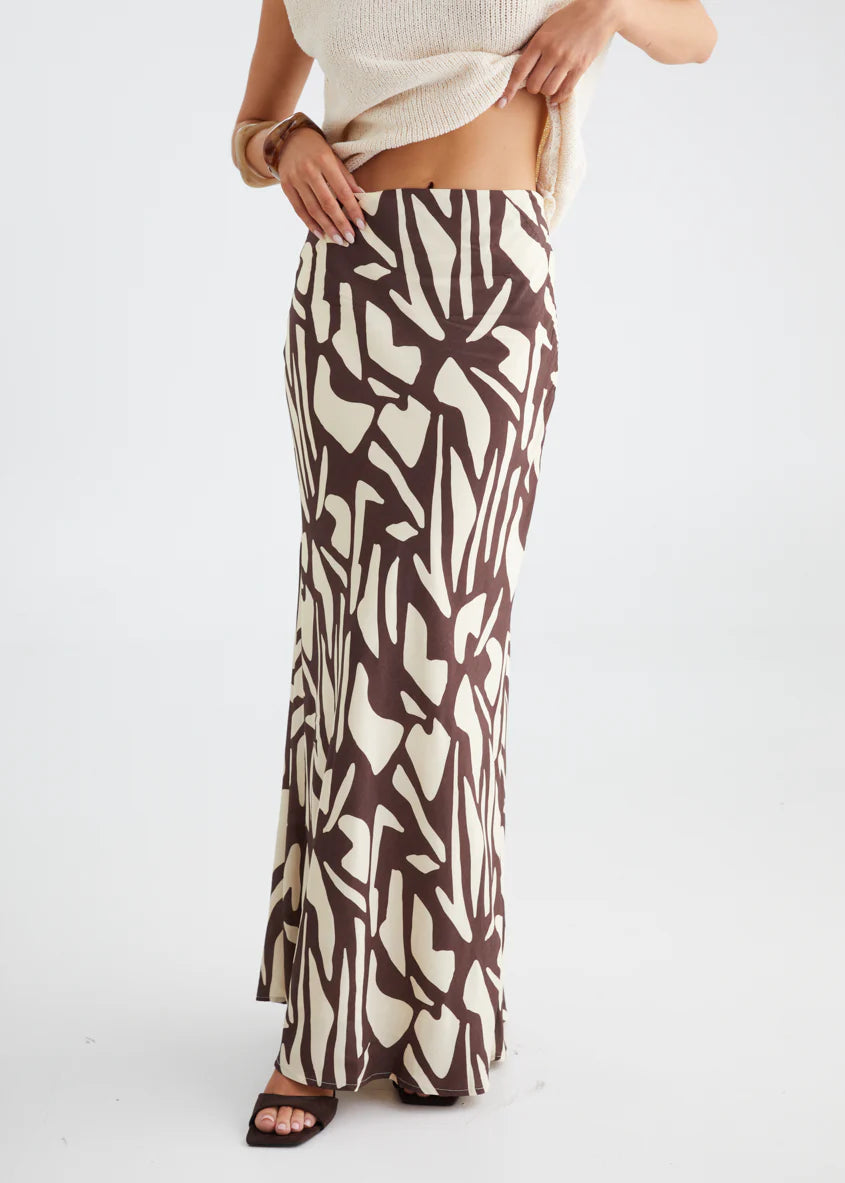 Vance Maxi Skirt - Choc Vanilla