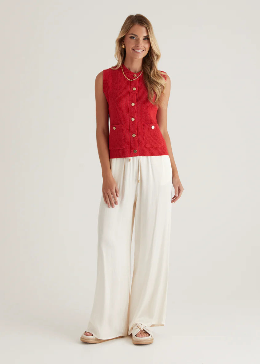 Wrennie Knitted Vest - Red