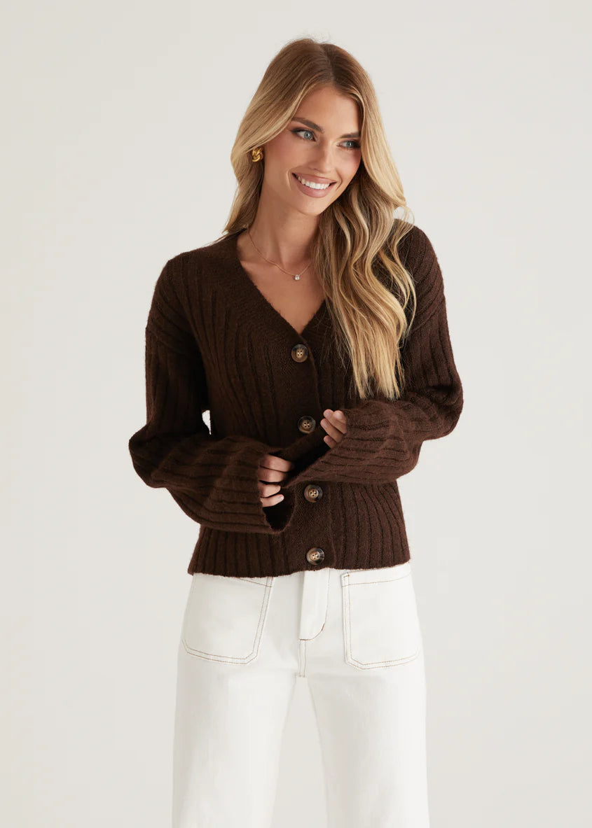 Hustle Cardigan - Chocolate