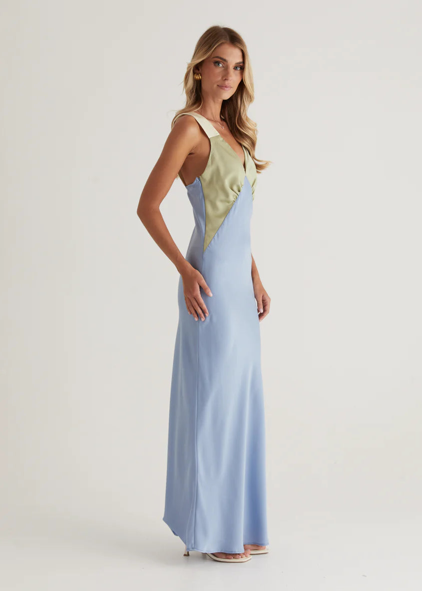 Taleena Maxi Dress - Blue Splice