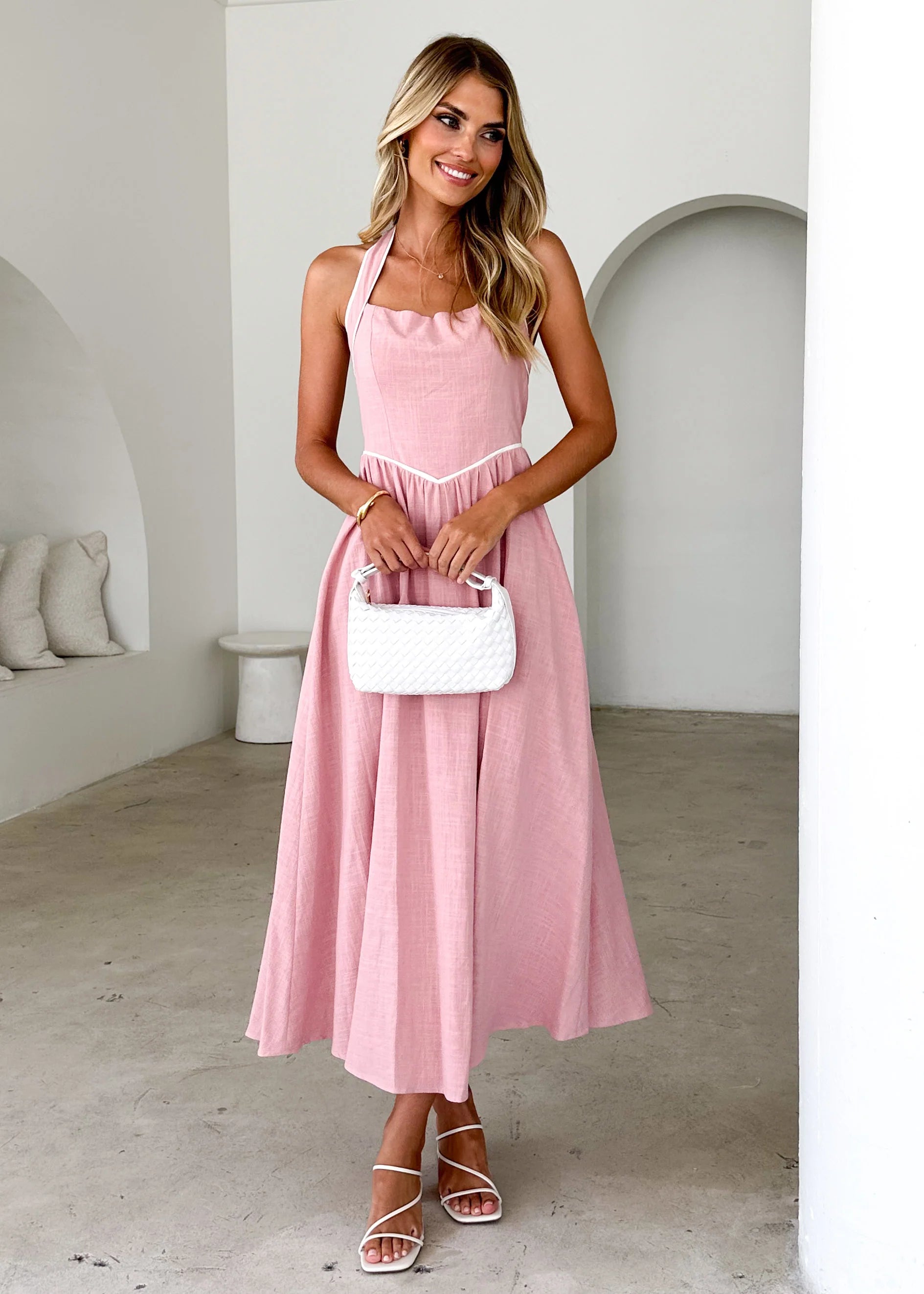 Denise Halter Maxi Dress - Blush
