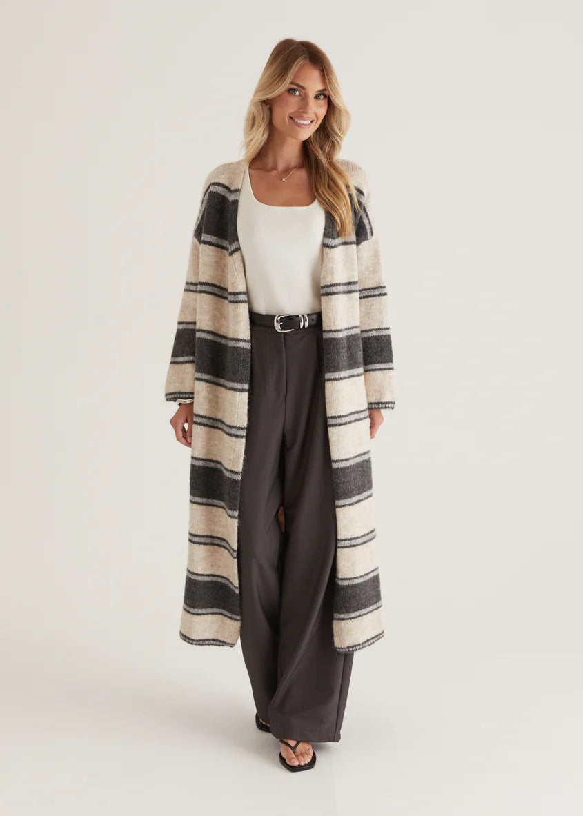 Yourta Cardigan - Black Stripe
