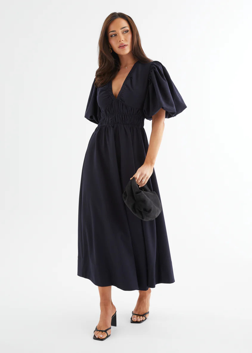 Misori Midi Dress - Indigo