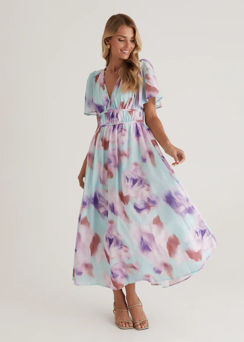 Yuliana Midi Dress - Lilac Floral