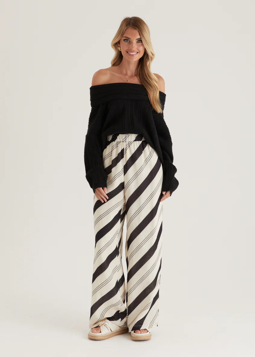 Jessa Pants - Black Stripe