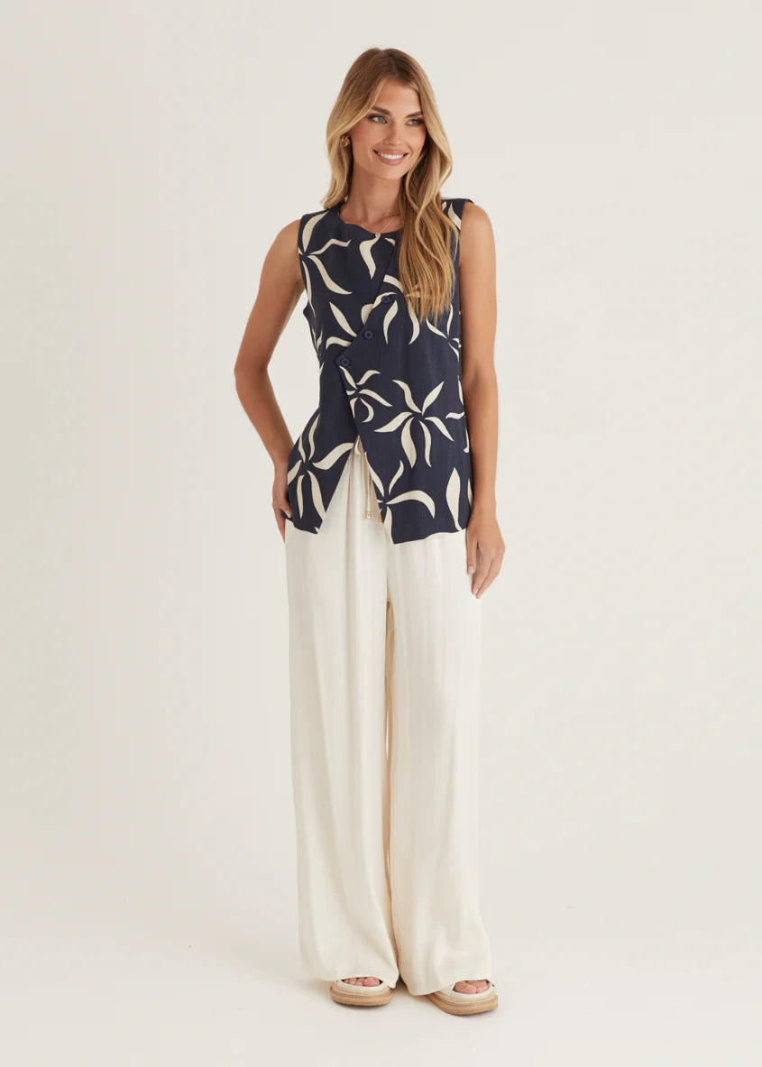 Hunter Vest Top - Navy Ayana