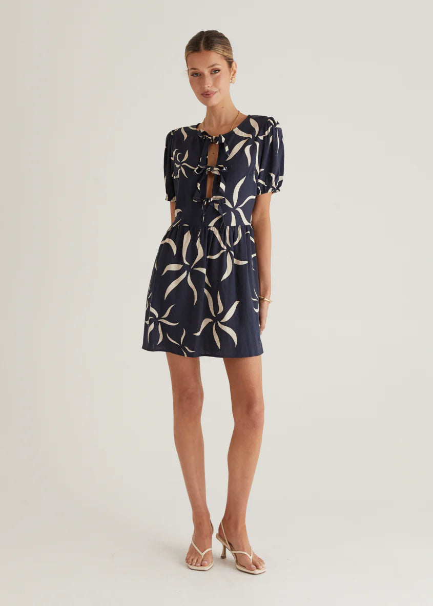 Ariel Dress - Navy Ayana