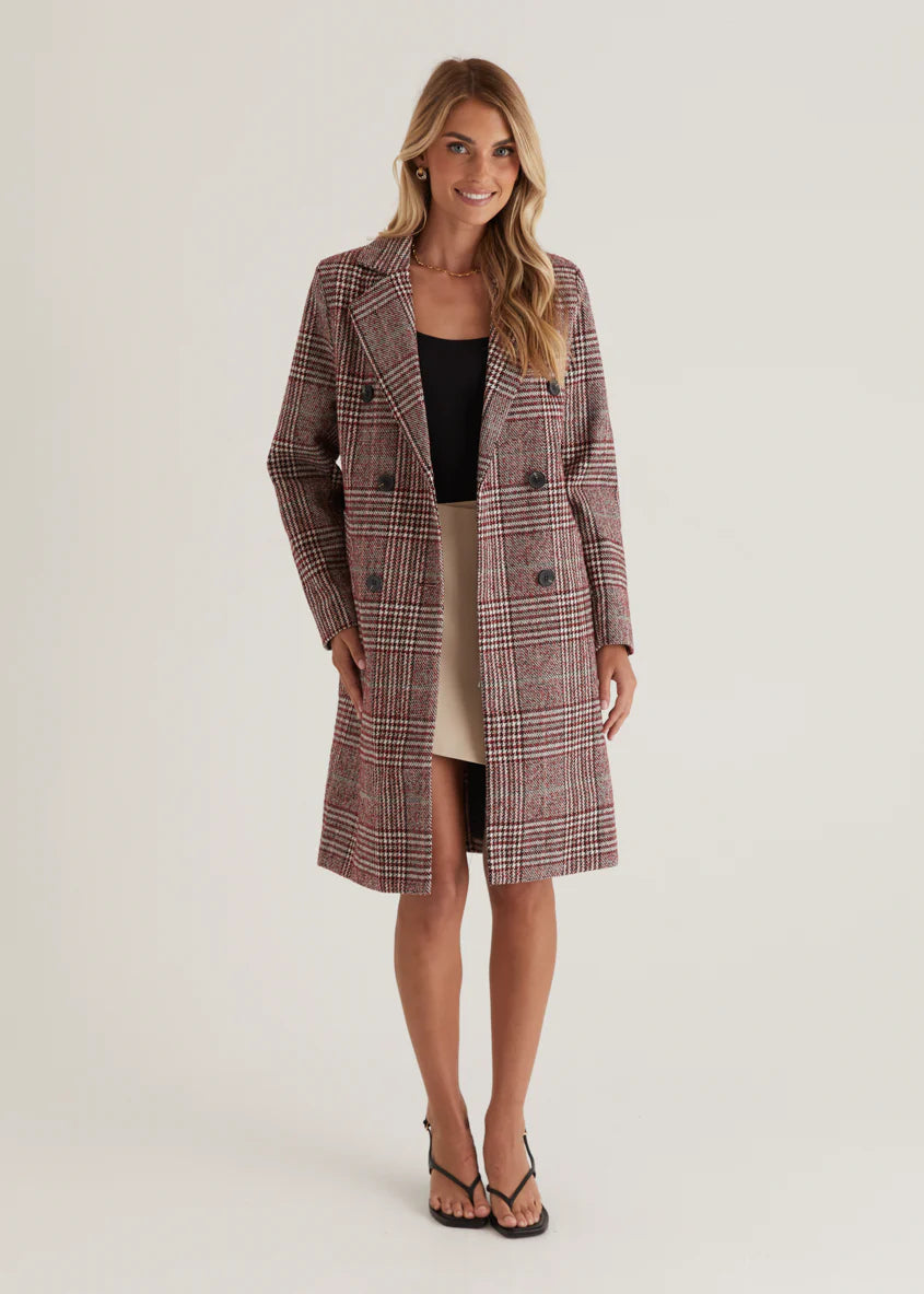 Jarren Coat - Red Check