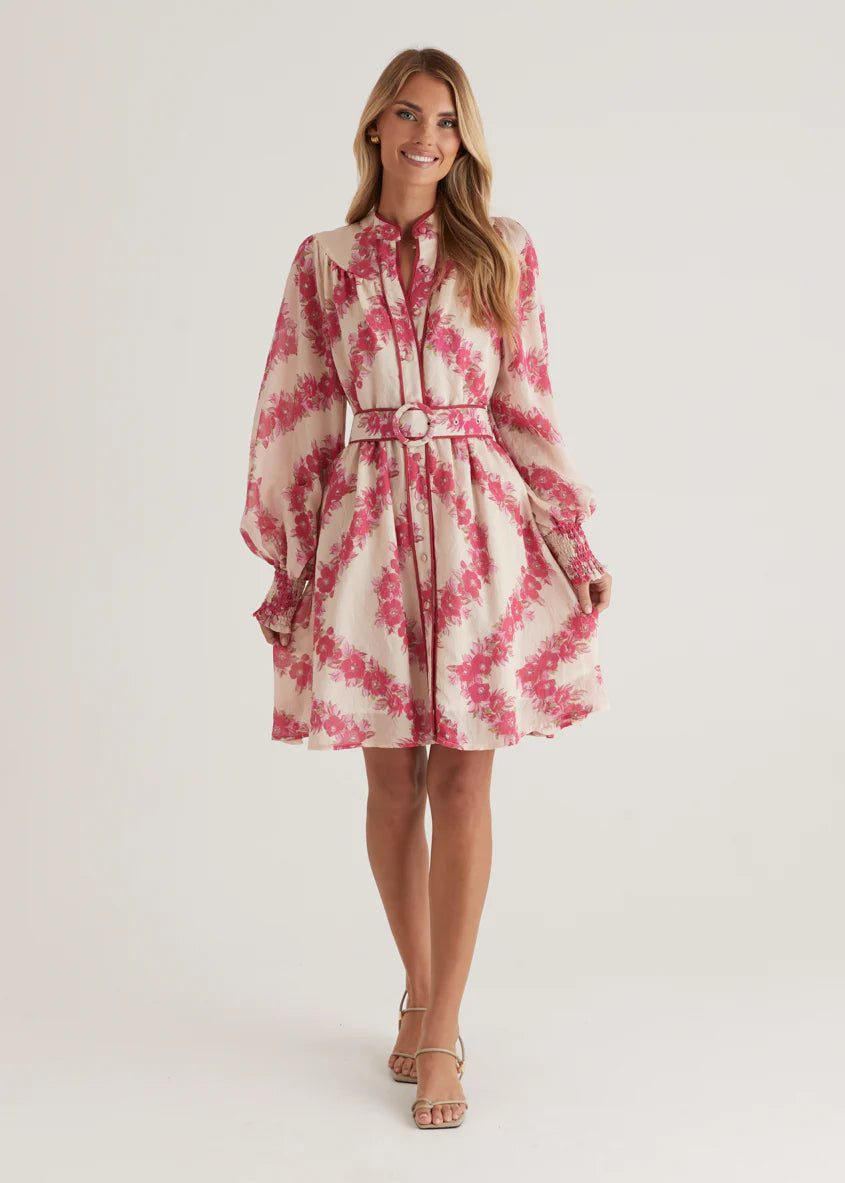 Silene Dress - Magenta Floral