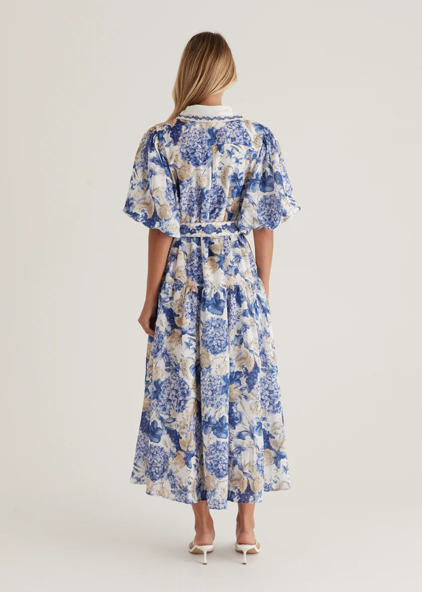 Ceres Midi Dress - White Hydrangea