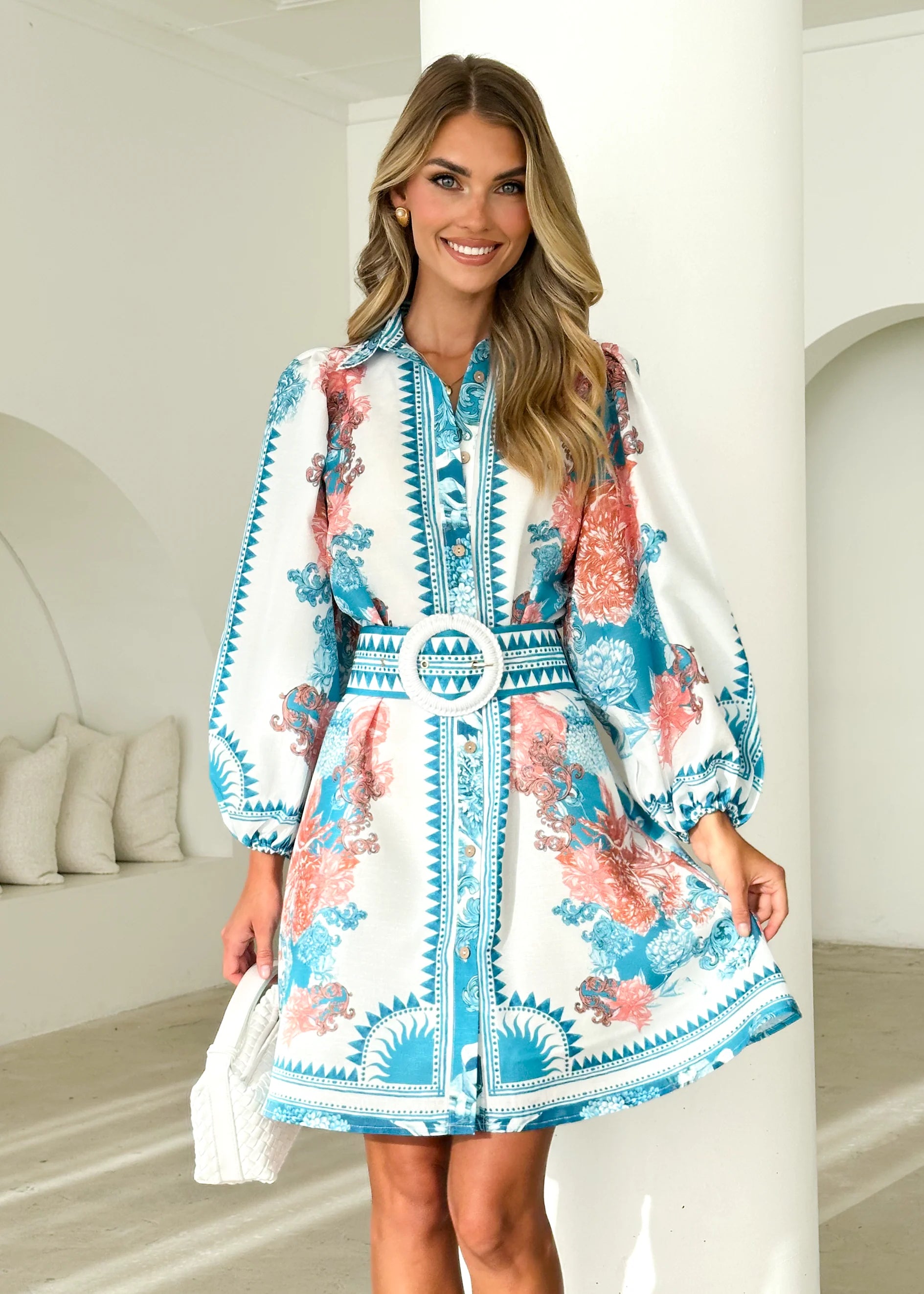 Taromina Dress - Coral Sea