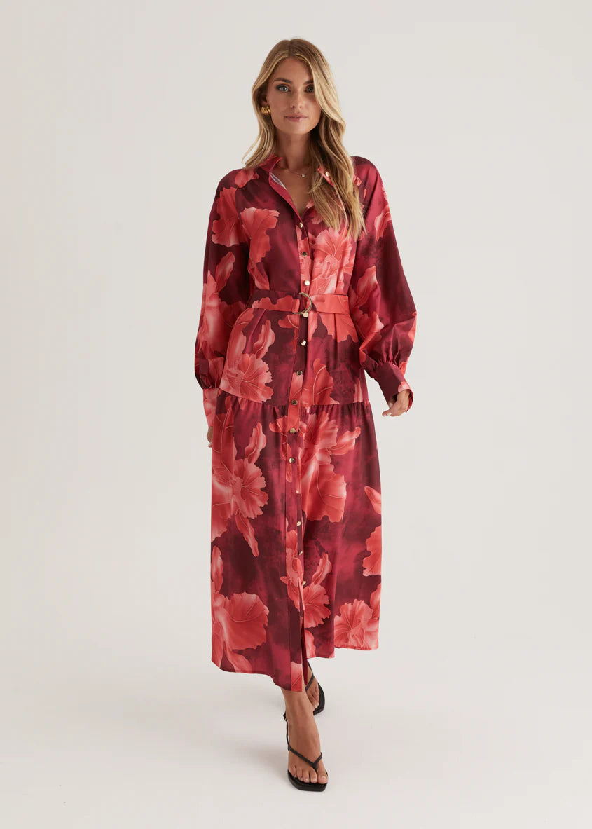 Marisa Maxi Dress - Red Floral