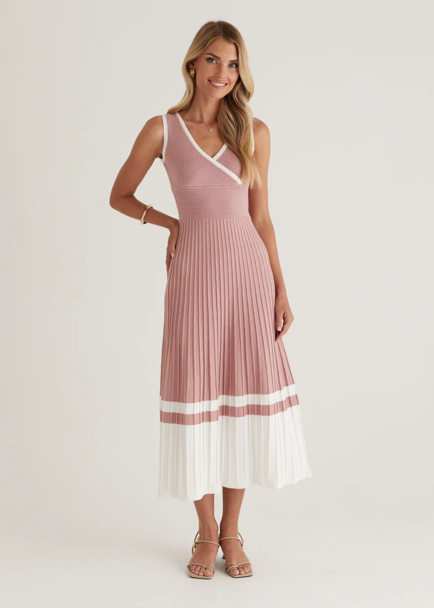 Radiate Knit Midi Dress - Blush