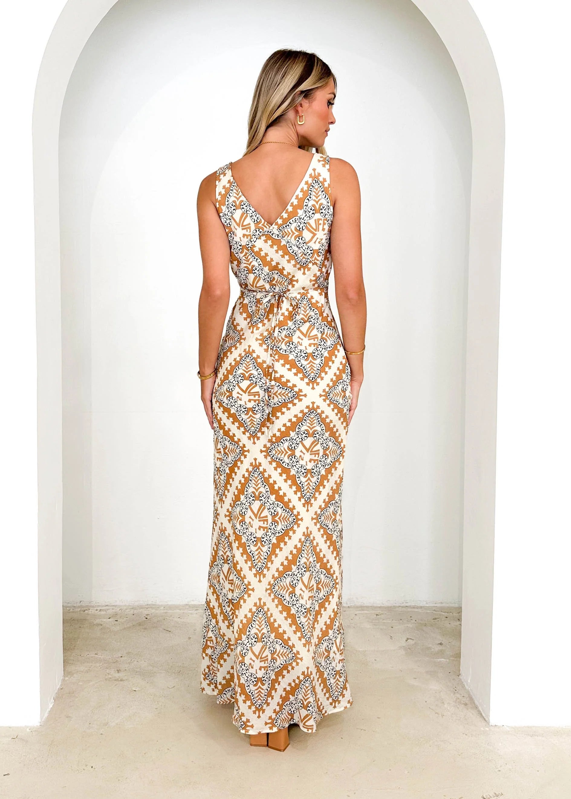 Atwood Maxi Dress - Camel Paisley