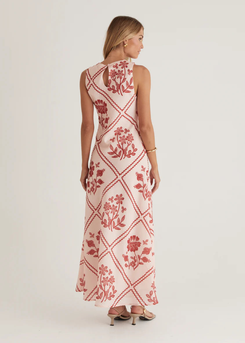 Xavier Maxi Dress - Red Floral