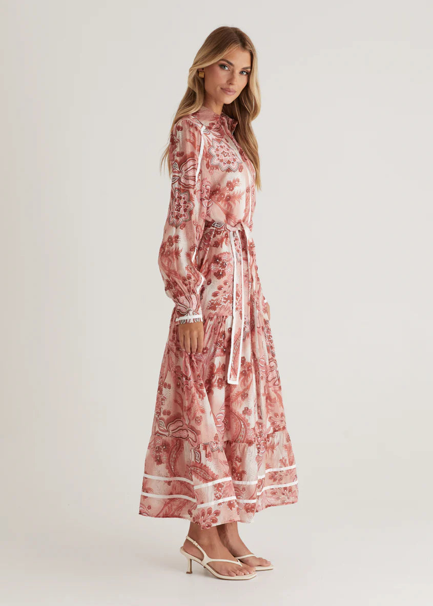 Juliet Maxi Dress - Wine Paisley